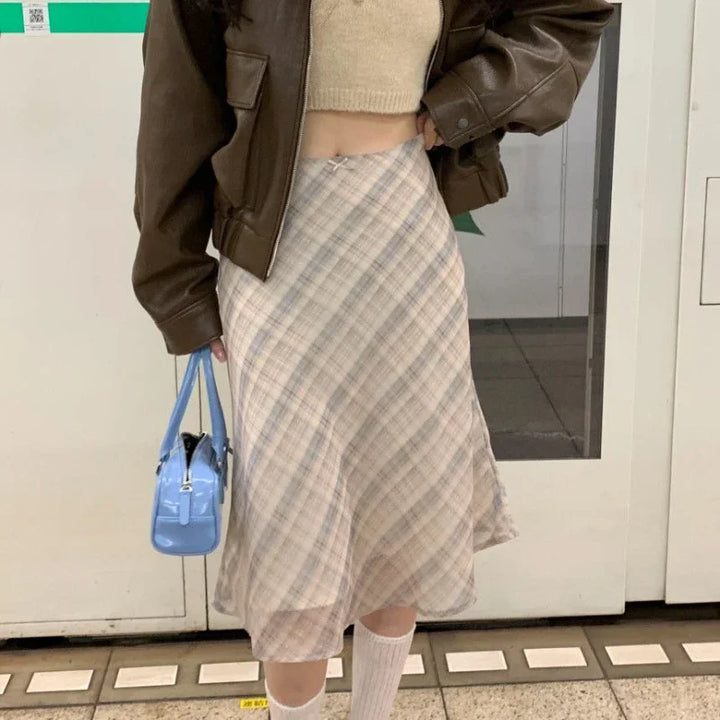 MORIAH™ – Classic Plaid Midi Skirt