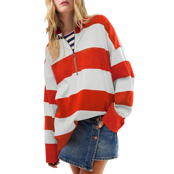 AUTUMN™ - Stylish Oversized Turtleneck Sweater with Half Zipper Detail